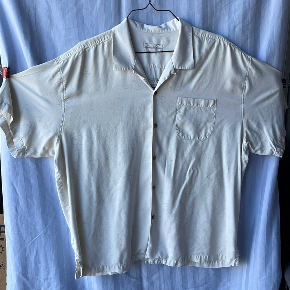 Cream, 100% Silk, Tommy Bahama, XXL